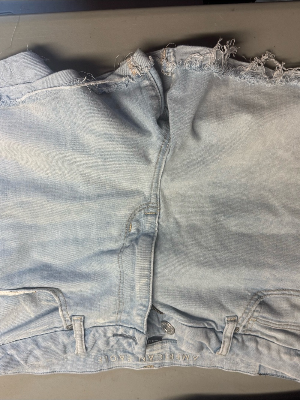 American Eagle Outfitters Light Wash Distressed Denim Shorts